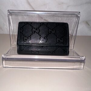 💯Gucci Black key holder with card slot